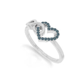 natural london blue topaz infinity heart promise rings in sterling silver